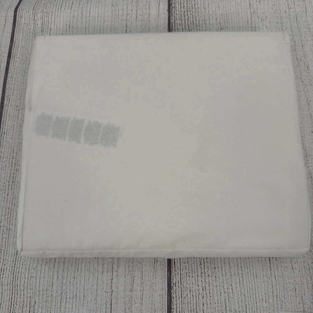 Ralph Lauren QUEEN FLAT SHEET White Navy Blue Palmer Percale Organic Cotton